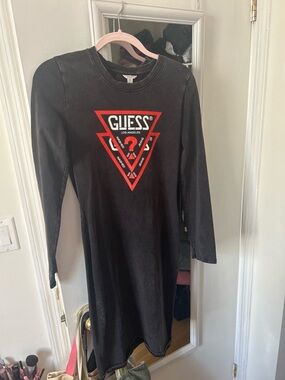 Guess Black T-Shirt with Red Accent Logo